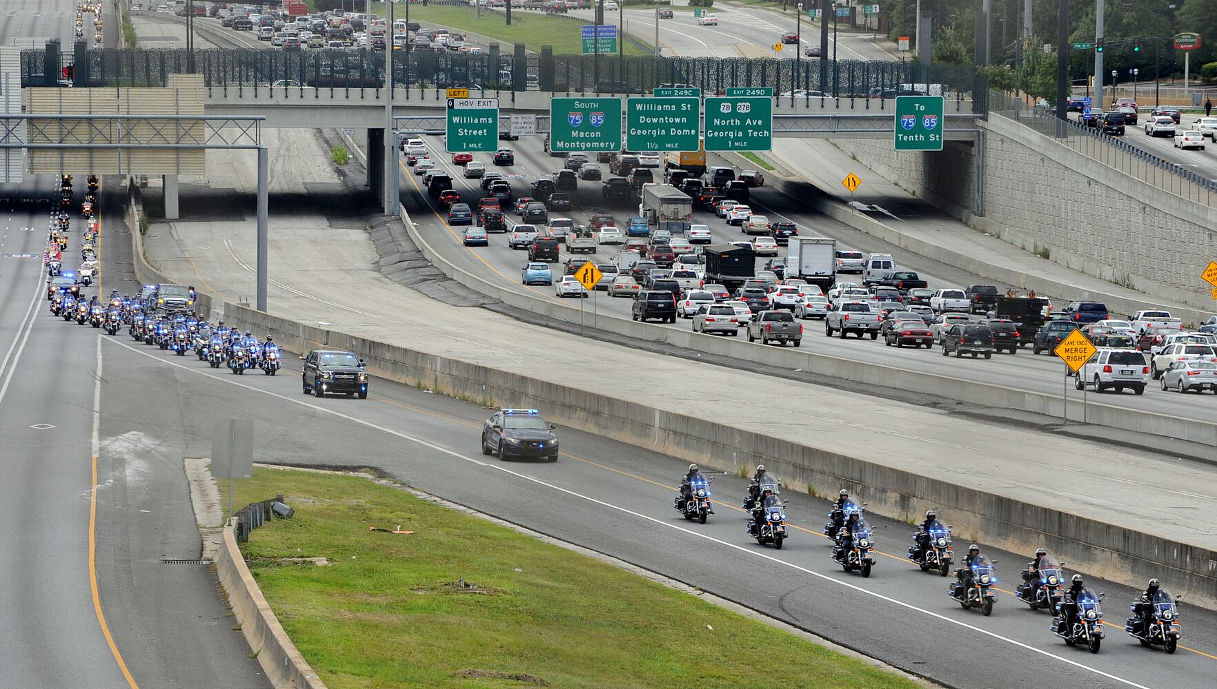 Motorcade for Lance Cpl. Skip Wells