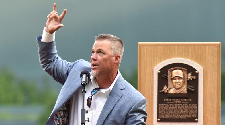 Chipper Jones was inducted into the Baseball Hall of Fame in 2018.