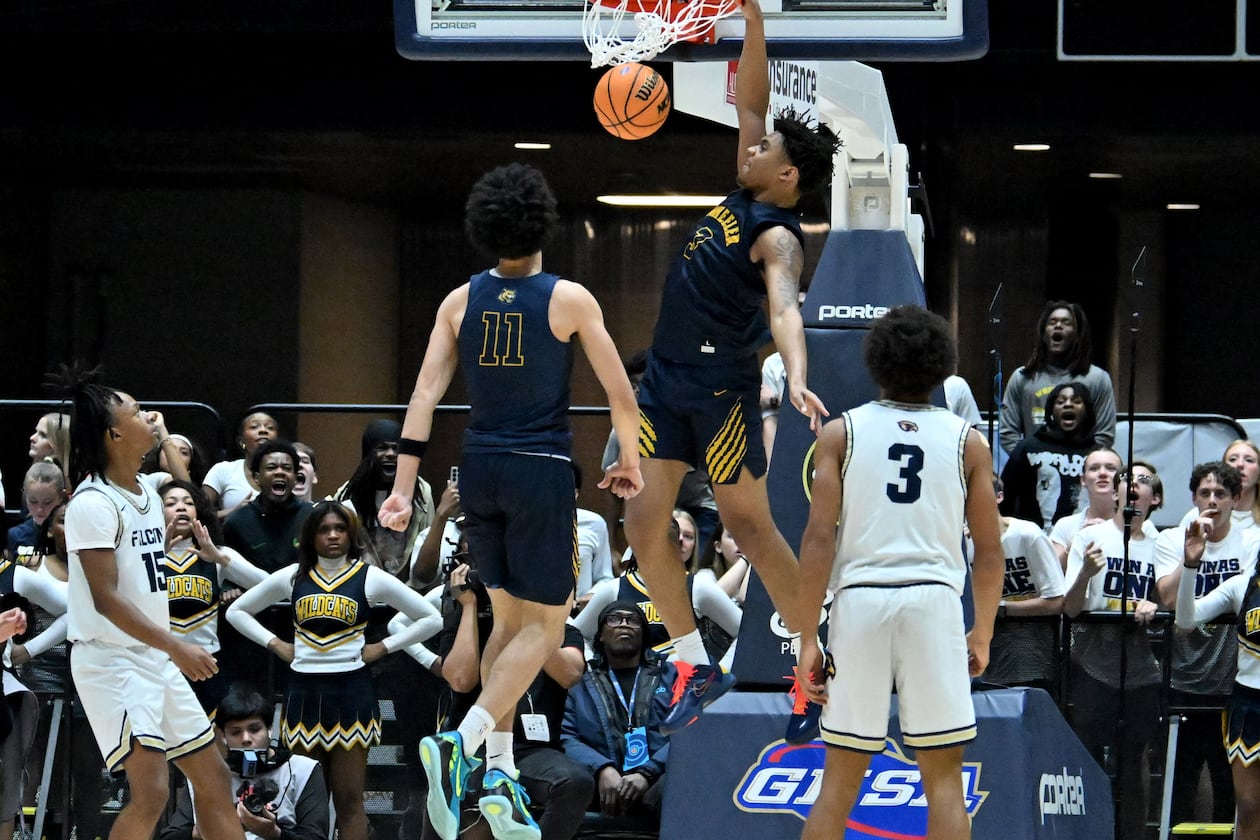 Up through early March of this school year, the GHSA has seen 4,254 transfer requests — 1,801 less than last year — and 2,225 were approved. Four of Wheeler’s six players who scored points in the Class 6A boys final victory last week transferred from other schools, according to annual transfer lists compiled by Sandy’s Spiel. Those included star forward Colben Landrew.
(Hyosub Shin/AJC)