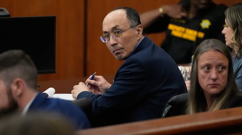 Chikei Rick Chow, a convenience store owner accused in the 2023 fatal shooting of a Black 14-year-old, appears in court during closing arguments in his murder trial, Monday, June 1, 2026, in Columbia, S.C. (AP Photo/Erik Verduzco)