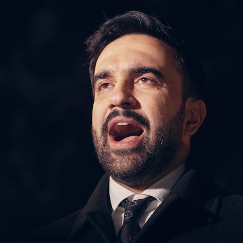 New York mayoral candidate Zohran Mamdani speaks at Dutch Kills Playground on Monday, Nov. 3, 2025, in the Queens borough of New York. (AP Photo/Andres Kudacki)