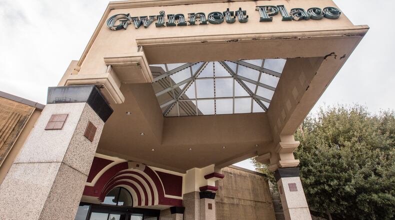 Gwinnett Place Mall is nearly empty of stores and shoppers with many entrances locked Wednesday, Dec 23, 2020. The mall is being purchased by Gwinnett County, and is working on redevelopment plans for the neglected space. (Jenni Girtman for The Atlanta Journal-Constitution) AJC FILE PHOTO