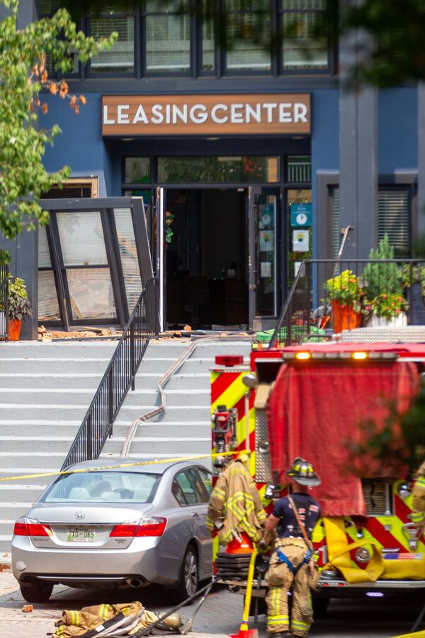 Sunday's explosion at the Arrive Perimeter complex also damaged the leasing center.