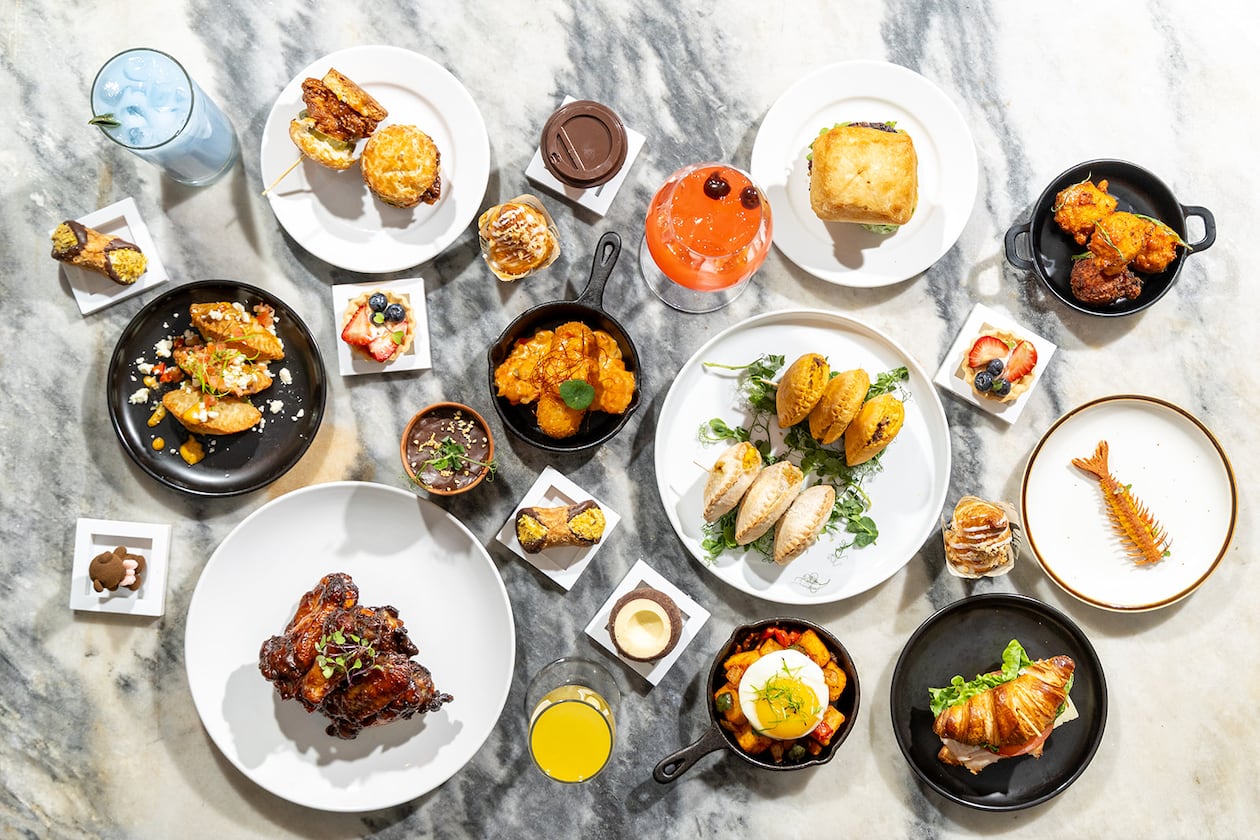 Several items on the dinner menu pull double-duty at brunch, the meal Peckish in Pullman Yards truly does best. (Courtesy of Atlanta Creative Media)