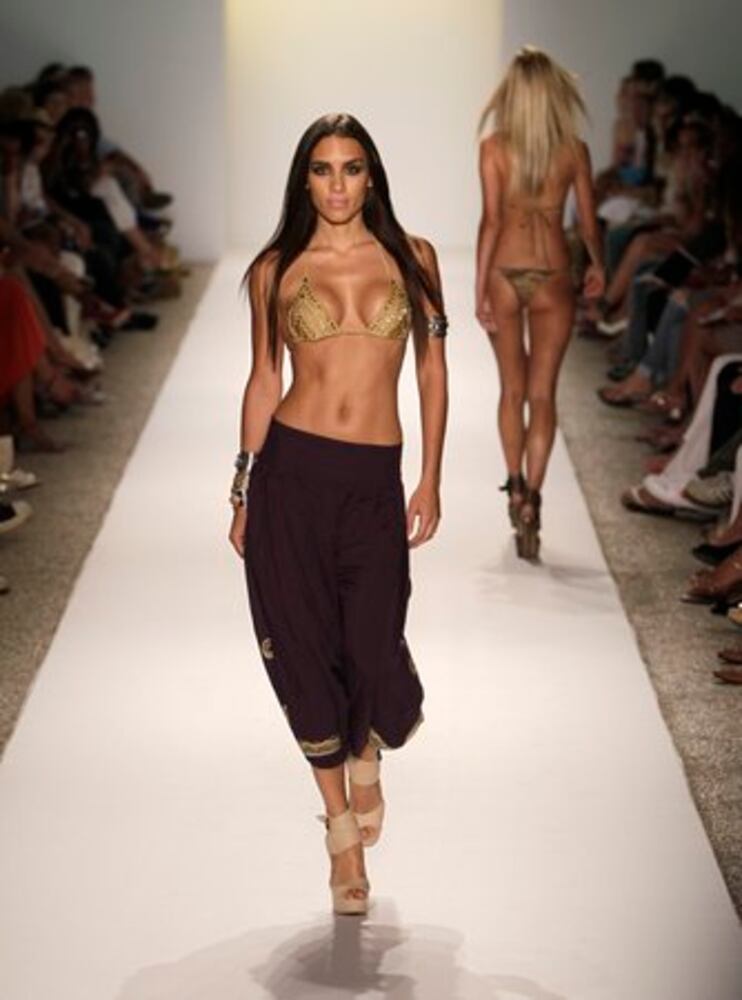 Kim Kardashian visits Fashion Week Swim
