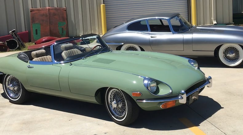 Two vintage Jaguars.