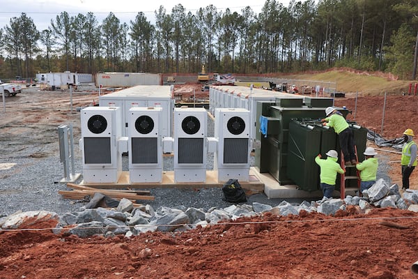 Views of the new battery energy storage system that Georgia Power is constructing and bringing online in Columbus, Georgia, on Tuesday, Nov. 14, 2023. (Natrice Miller/AJC)