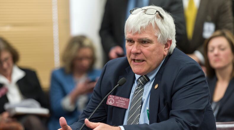 The Georgia Senate Finance Committee on Wednesday joined two tax proposals authored by state House Ways and Means Chairman Jay Powell. A bill to lower the state’s top rate on income taxes now would also try to strengthen the state’s hand in collecting taxes on sales made by e-retailers. (DAVID BARNES / DAVID.BARNES@AJC.COM)