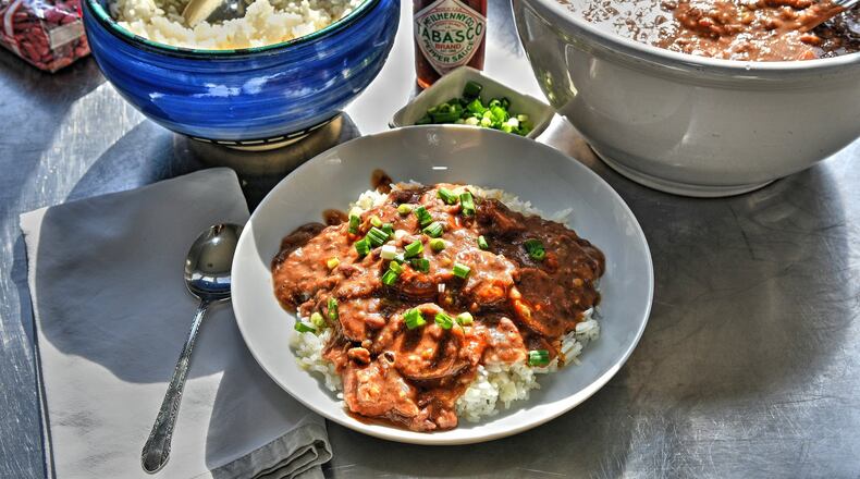 Gina Lee's Red Beans and Rice. Gina Lee, general manager at the Garden & Gun Club, is married to a New Orleans native. While the classic dish is a one-pot affair, Lee cooks the components of the dish separately to maintain their distinct flavors. STYLING BY WENDELL BROCK / CONTRIBUTED BY CHRIS HUNT PHOTOGRAPHY