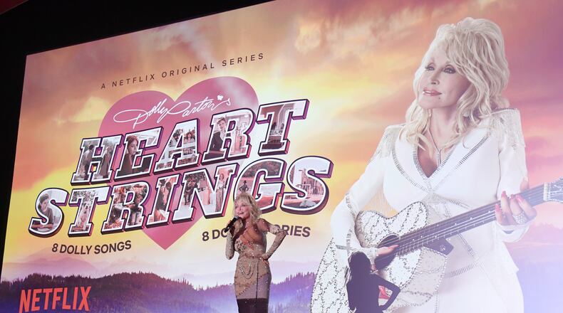 PIGEON FORGE, TENNESSEE - OCTOBER 29: Dolly Parton speaks onstage during the Netflix Premiere of Dolly Parton's "Heartstrings" on October 29, 2019 in Pigeon Forge, Tennessee. (Photo by Jason Kempin/Getty Images for Netflix)