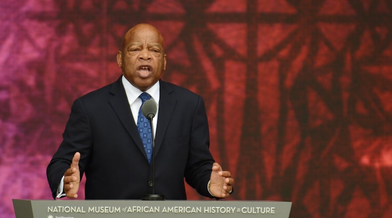 John Lewis speaks during the dedication of the National Museum of African American History and Culture in Washington on Saturday. (Astrid Riecken/Getty Images)