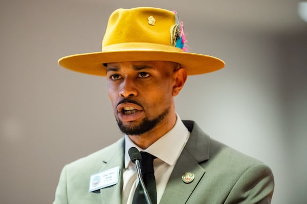 Atlanta Public Schools District 7 At-Large board member Alfred “Shivy” Brooks, pictured in 2024 at APS headquarters in downtown Atlanta, is hosting Tuesday's town hall about screen time. (Bita Honarvar/AJC)