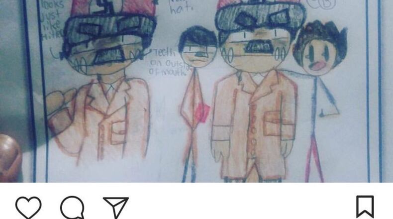 A Gwinnett County middle school teacher gave students a homework to create a mascot representing the Nazis. This was one of the mascots created, according to posts being shared on social media. PHOTO CONTRIBUTED.