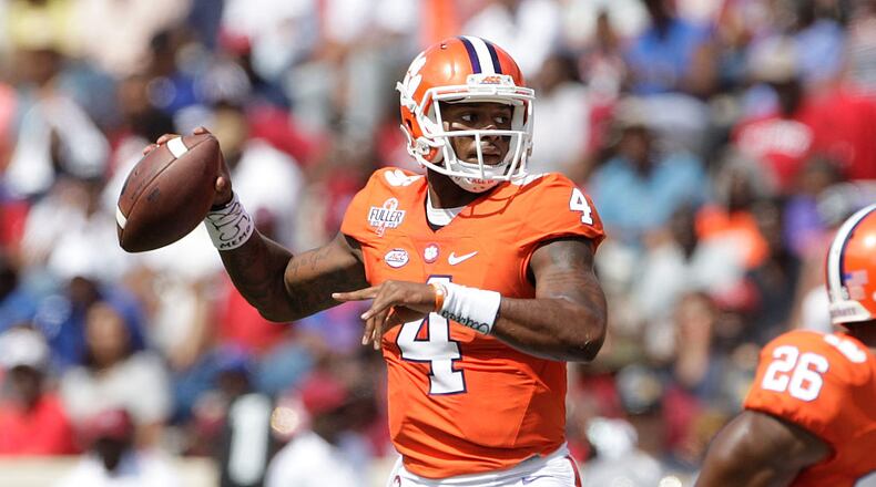 Clemson’s Deshaun Watson won the Davey O’Brien Award as the nation’s best quarterback. (Photo by Tyler Smith / Getty Images)