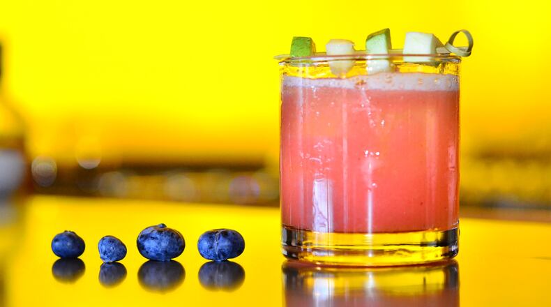 The seasonal-inspired, gin-based Seal the Deal from Eight Sushi on the Westside. Courtesy of Eight Sushi