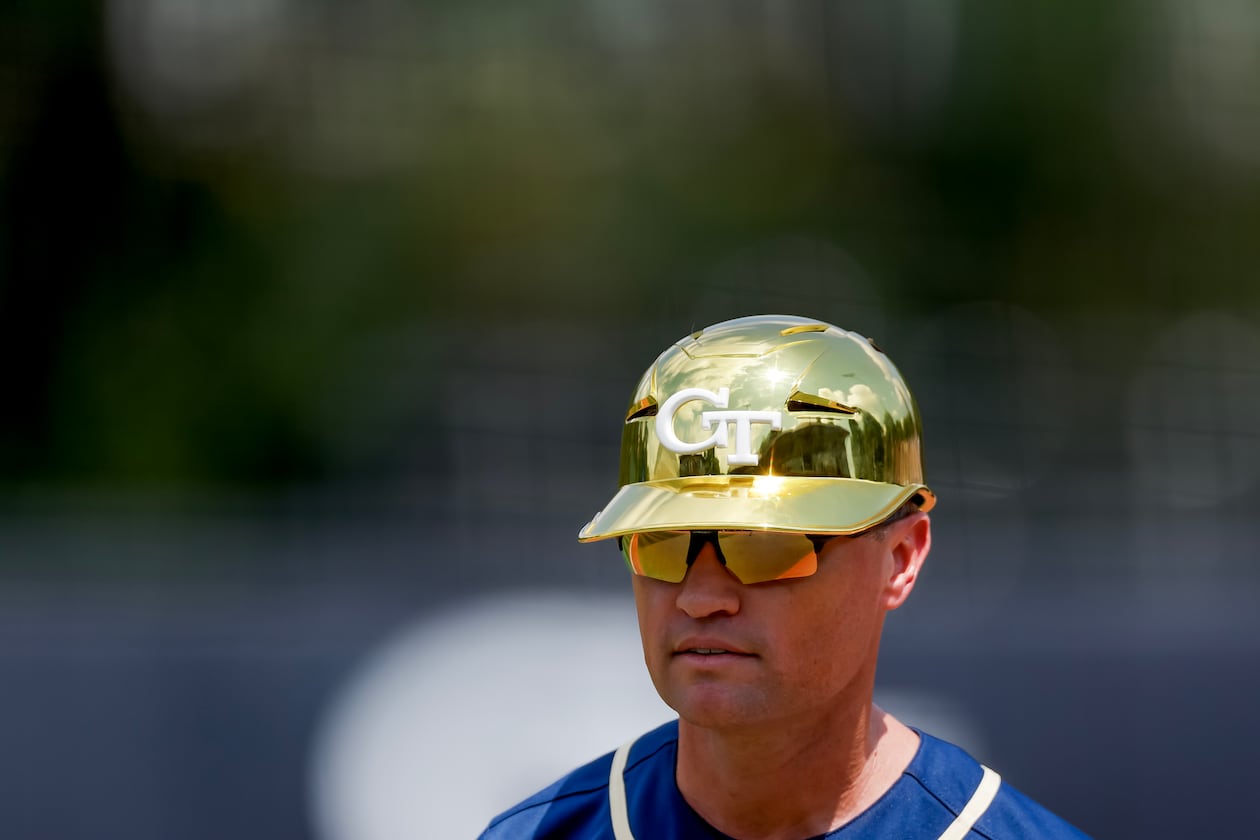 Georgia Tech coach James Ramsey — pictured during an Atlanta Regional game against Oklahoma on June 1 — led the Yellow Jackets to both the ACC regular-season and tournament titles in 2026. (Erik S. Lesser for the AJC)