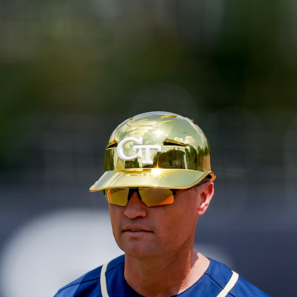 Georgia Tech coach James Ramsey — pictured during an Atlanta Regional game against Oklahoma on June 1 — led the Yellow Jackets to both the ACC regular-season and tournament titles in 2026. (Erik S. Lesser for the AJC)