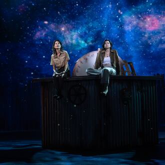 Emily Saliers of the Atlanta-based Indigo Girls has created music and lyrics for the the musical "Starstruck" (featuring Beth Malone (left) and Krysta Rodriguez). The show is receiving its world premiere at the Bucks County Playhouse in New Hope, Pennsylvania, through March 21. (Courtesy of Joan Marcus)