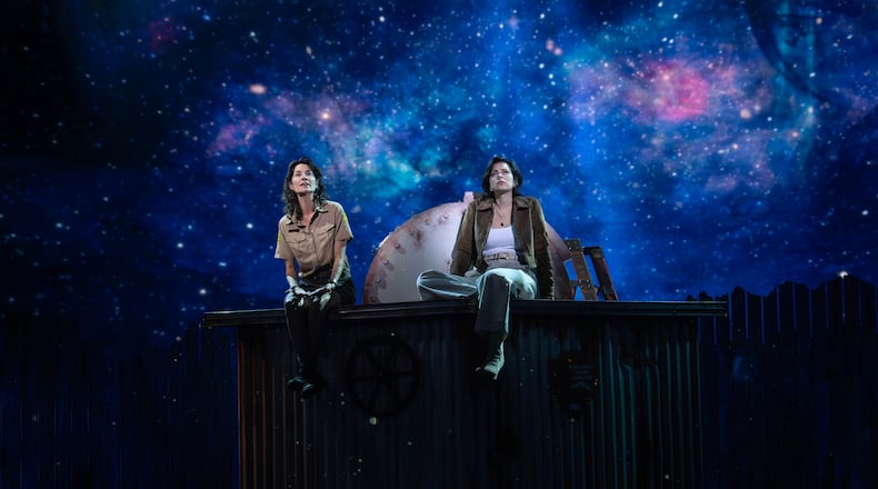 Emily Saliers of the Atlanta-based Indigo Girls has created music and lyrics for the the musical "Starstruck" (featuring Beth Malone (left) and Krysta Rodriguez). The show is receiving its world premiere at the Bucks County Playhouse in New Hope, Pennsylvania, through March 21. (Courtesy of Joan Marcus)