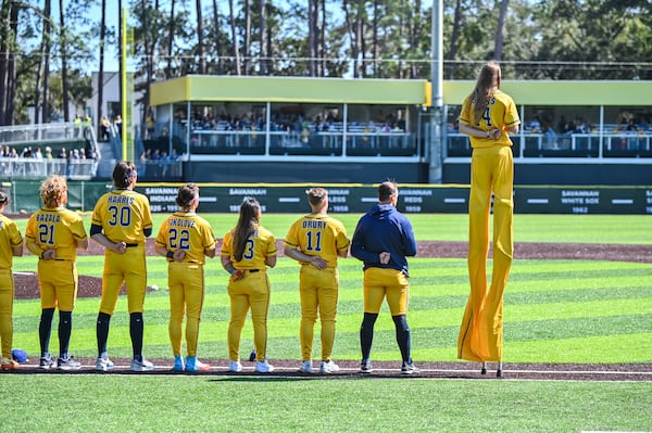 The Savannah Bananas stand out, even at their home stadium. (Sarah Peacock for the AJC)