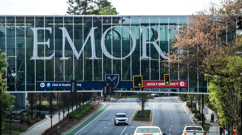 Emory University Hospital accepts donations of gloves and masks Monday, March 30, 2020.  (Jenni Girtman for the Atlanta Journal-Constitution)