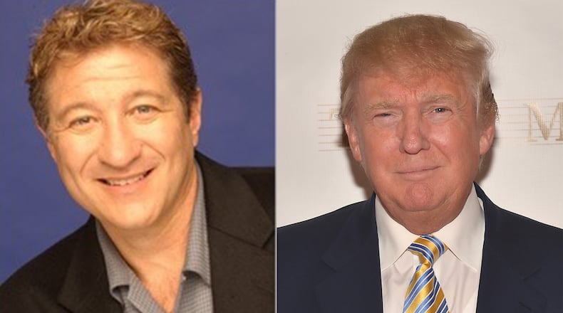 Steve McCoy of 106.7 talked to Trump but not about policy positions. CREDIT: publicity shot (left), Getty Images (right)