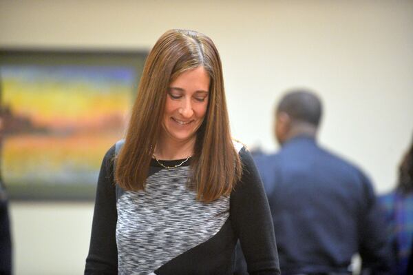 Andrea Sneiderman appears in court before DeKalb Superior Court Judge Gregory A. Adams seeking a new trial Tuesday, February 3, 2015. KENT D. JOHNSON/ KDJOHNSON@AJC.COM