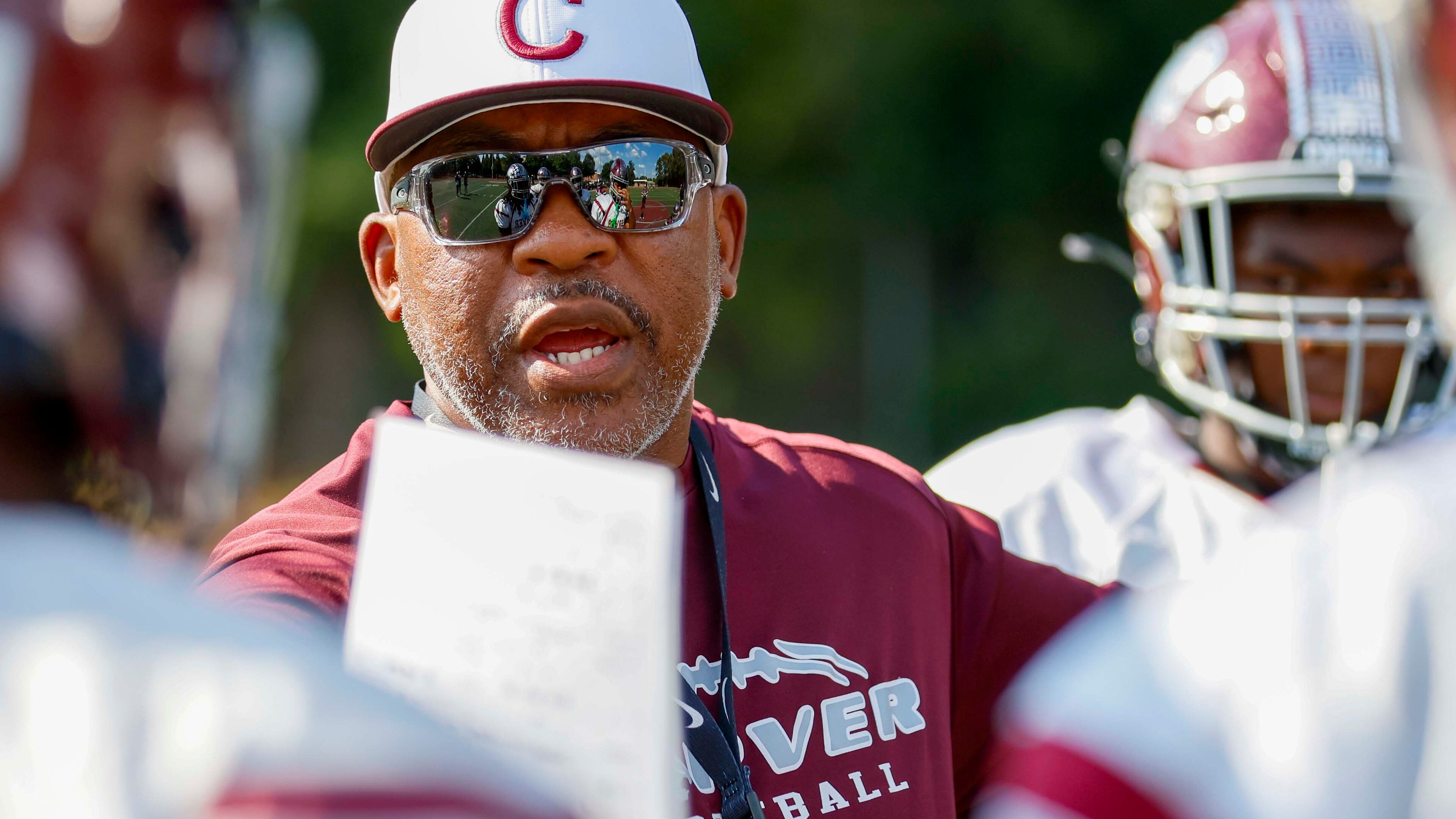 Walking in with nothing, that was tough,” Carver High football coach Darren Myles said. “You don’t complain. You just work with what you have. Just had to figure out how to get it done.” (Miguel Martinez/AJC)
