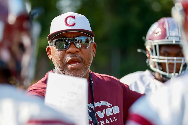 Walking in with nothing, that was tough,” Carver High football coach Darren Myles said. “You don’t complain. You just work with what you have. Just had to figure out how to get it done.” (Miguel Martinez/AJC)