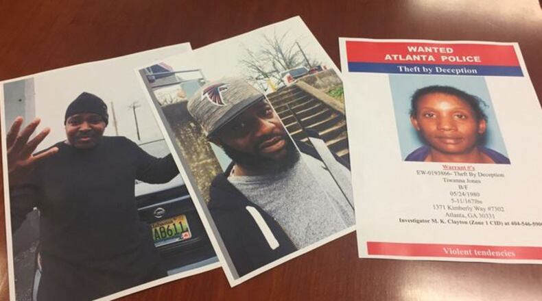 Atlanta police are searching for three people in connection with recent sales of fake Falcons tickets. (Credit: Channel 2 Action News)