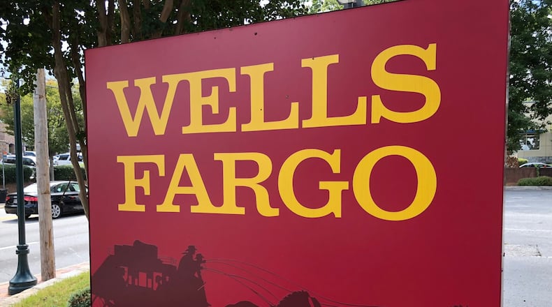 A Wells Fargo branch location in Sandy Springs in June 2020. The national bank is one of several that have backed away from a United Nations-backed climate initiative. AJC file photo