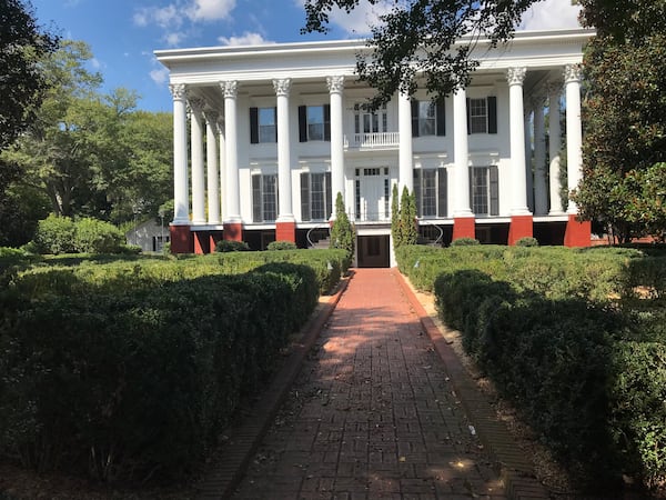 The President's House, a 19th-century mansion, as viewed from Prince Avenue, in Athens, Georgia. (Rebecca McCarthy for the AJC)
