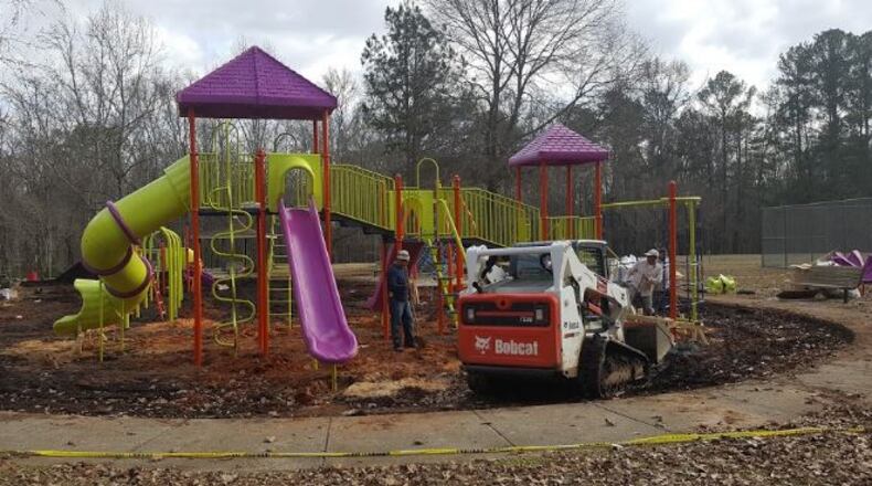 Construction for the new playground at Bouldercrest is complete. The public is invited to a ribbon-cutting ceremony this weekend.