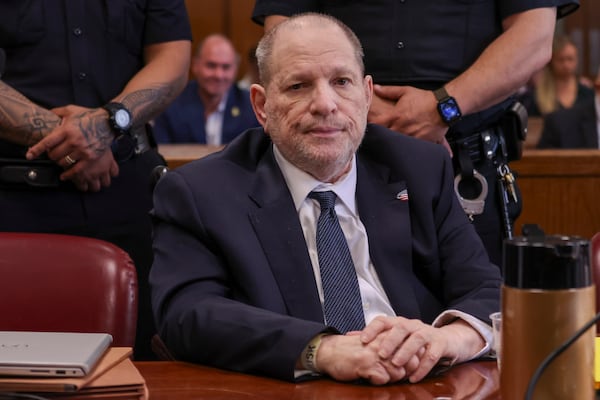 Harvey Weinstein appears in state court in Manhattan for his retrial on Wednesday, April 30, 2025 in New York. (Sarah Yenesel/Pool Photo via AP)