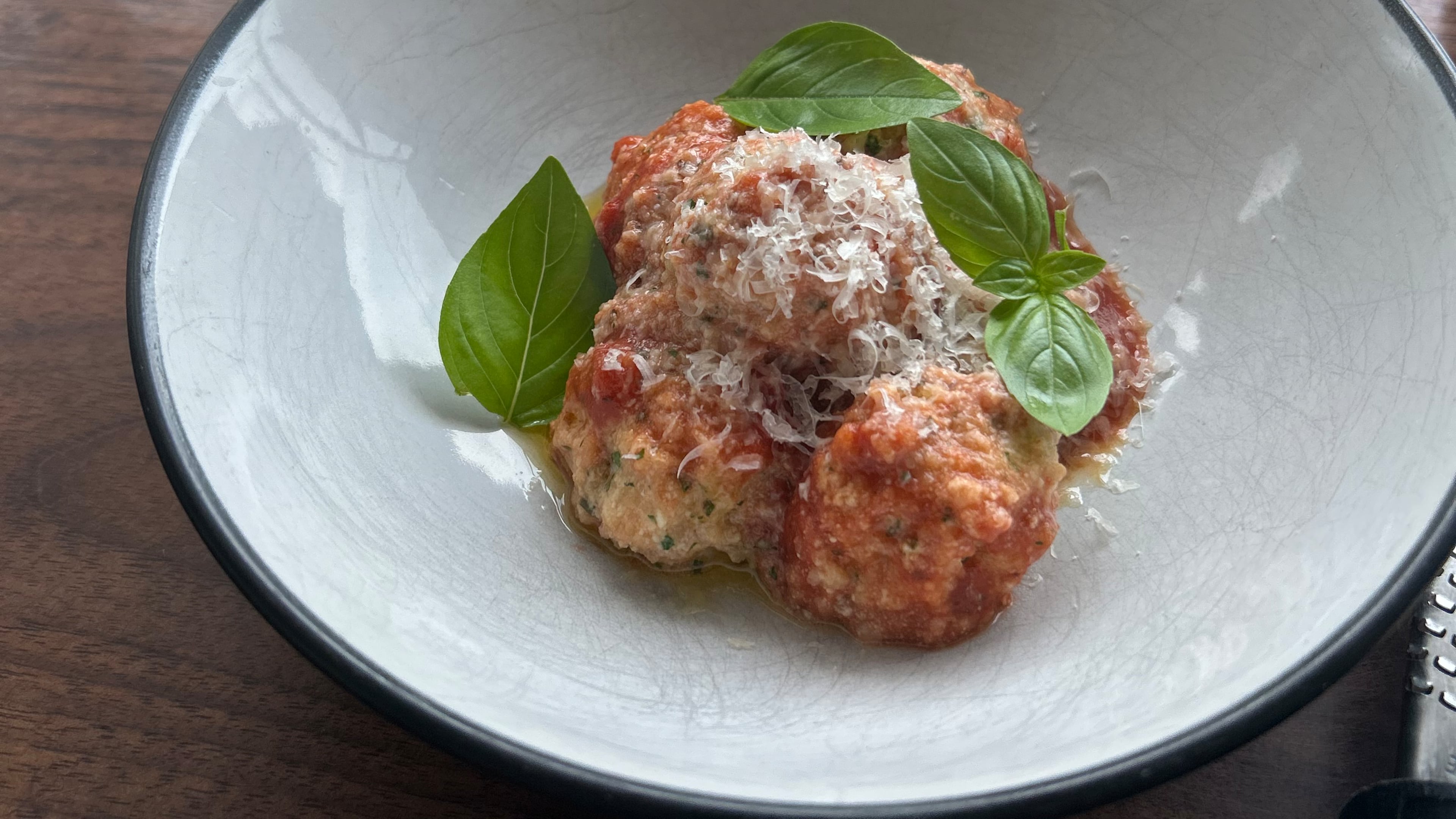 Mercer Street Meals’ Ricotta Polpette. (Courtesy of Lance Gummere)
