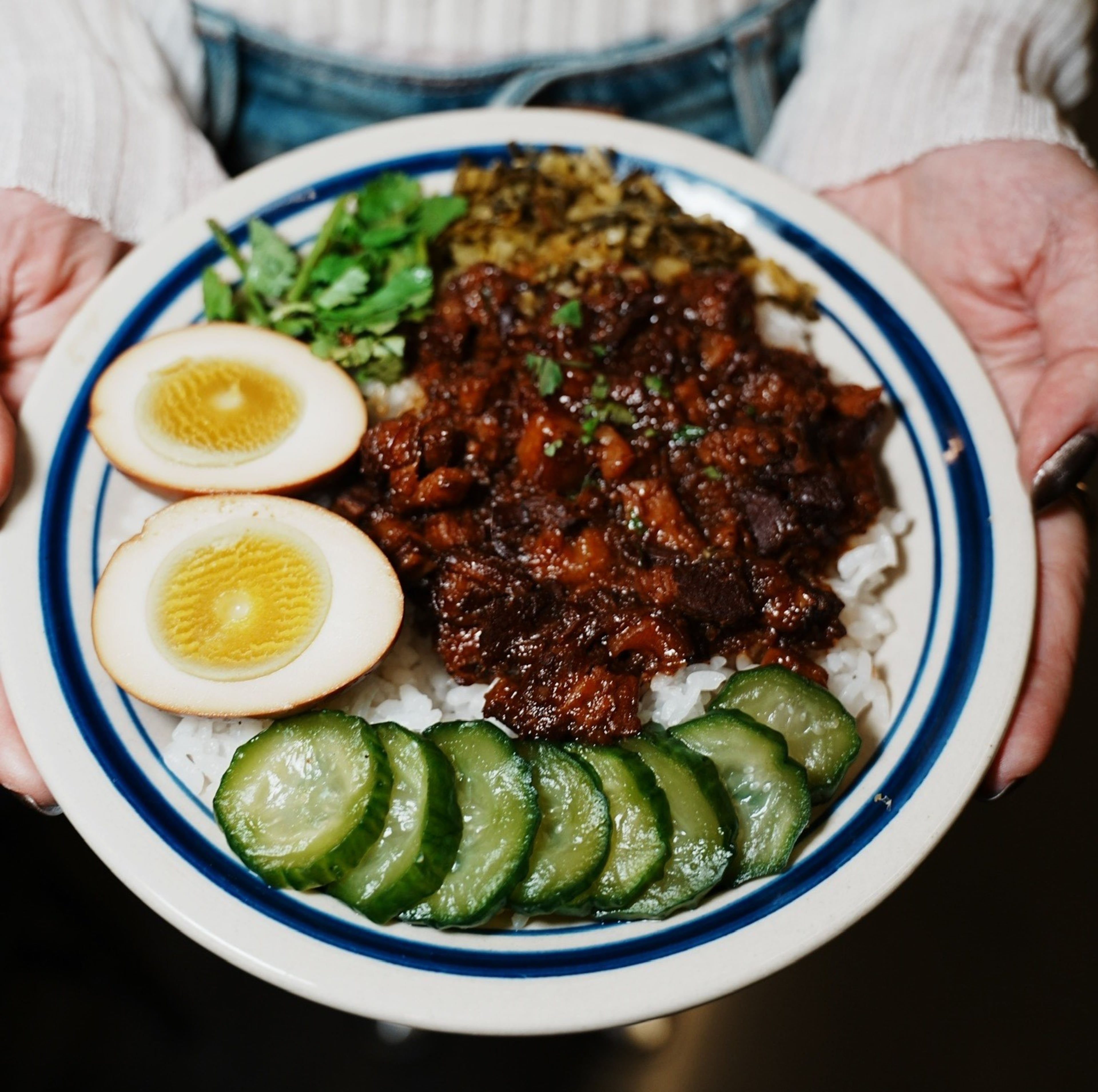 Lu rou fan, a classic Taiwanese dish of braised pork belly over rice, is available at Lucky Star. (Courtesy of Ching Yao Wang/ Lucky Star)