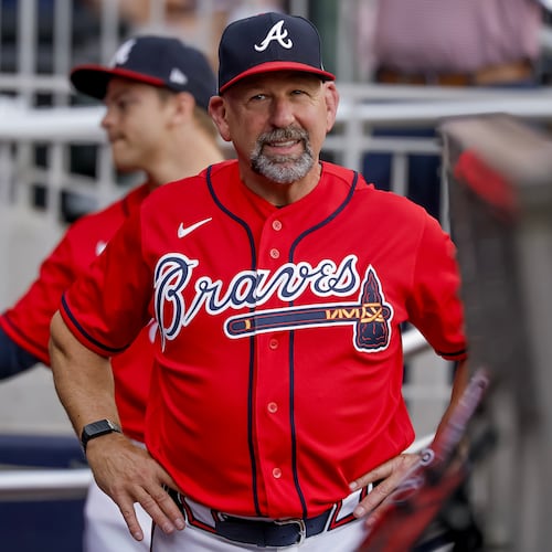The Braves are "a group that likes to compete — I say that a lot. They enjoy it. And they hold each other accountable, to a high standard,” manager Walt Weiss said Sunday. (Erik S. Lesser/AP)