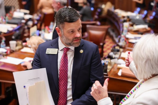State Rep. Tim Fleming, R-Covington, who is running for secretary of state, is pictured at work at the Capitol in Atlanta last week. (Arvin Temkar/AJC)