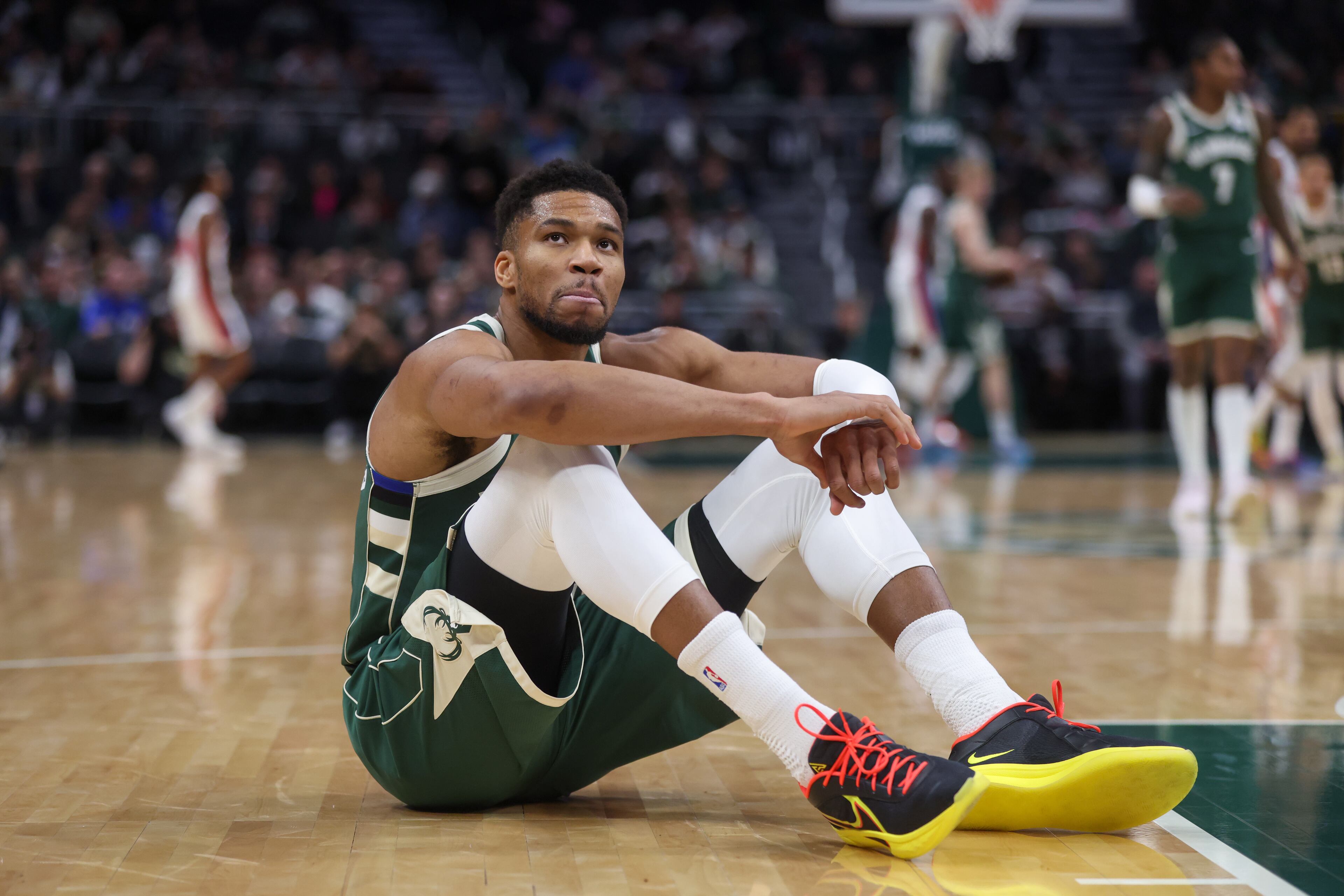 Milwaukee's Giannis Antetokounmpo, contemplating life.
