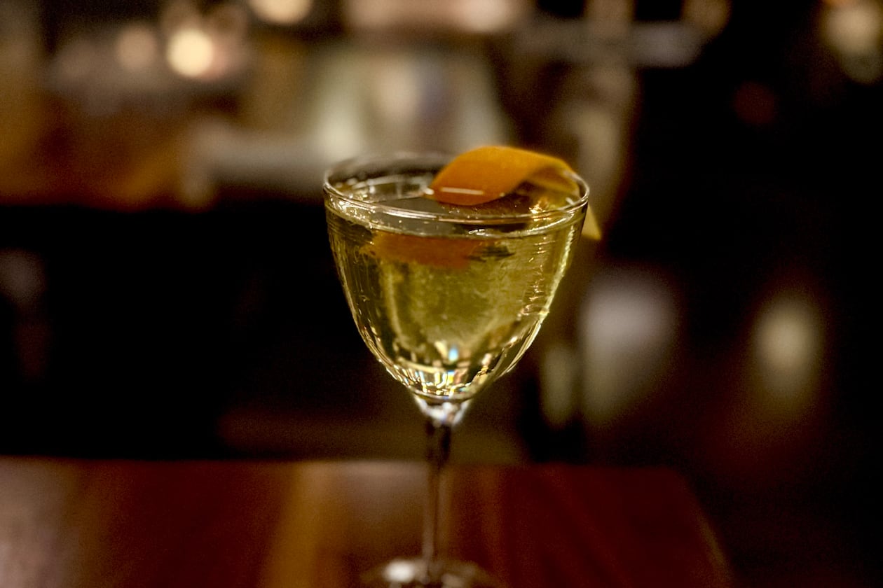 The frosty forest notes in Madeira Park's Douglas Fir transform a basic martini into a piney-tasting winter cocktail. (Angela Hansberger for The Atlanta Journal-Constitution)