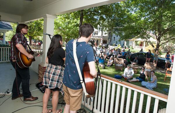 Walk through Decatur’s Oakhurst neighborhood to hear music performed from many of its porches.