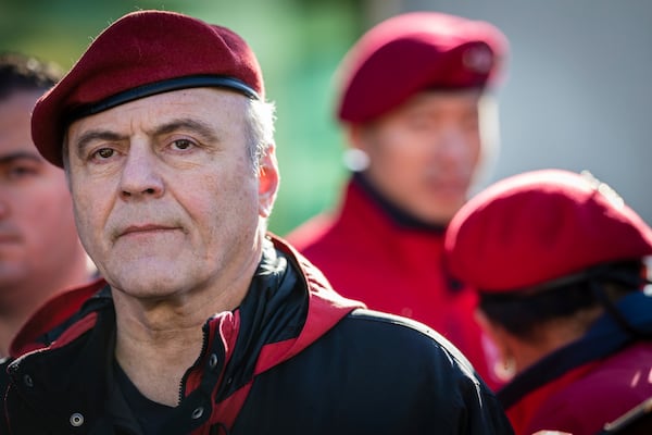 FILE - Guardian Angel founder Curtis Sliwa attends a news conference held on 8th Avenue in Sunset Park, in Brooklyn, in New York, Dec. 10, 2022. (AP Photo/Stefan Jeremiah, File)