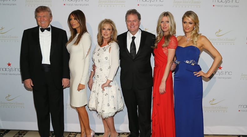 NEW YORK, NY - DECEMBER 05: (L-R)Donald Trump, Melania Trump, Kathy Hilton, Rick Hilton, Nicky Hilton and Paris Hilton attend European School Of Economics Foundation Vision And Reality Awards on December 5, 2012 in New York City. (Photo by Neilson Barnard/Getty Images for European School of Economics Foundation)