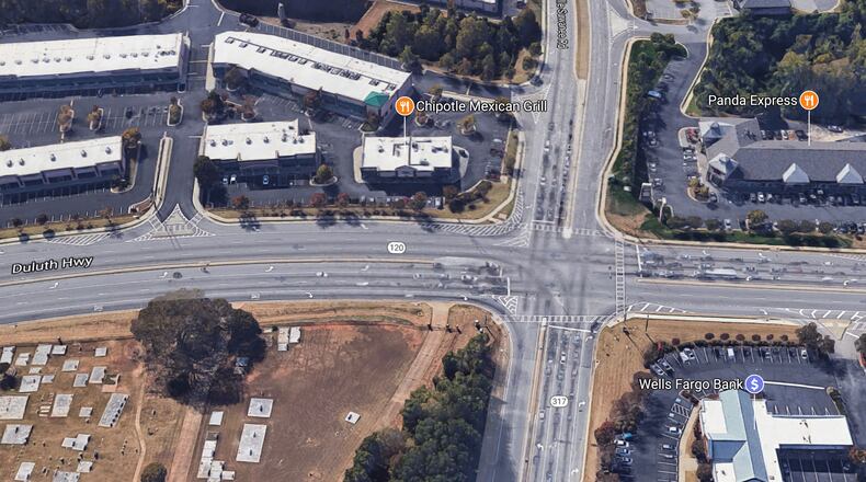 Gwinnett County has approved intersection improvements at Lawrenceville-Suwanee and S.R. 120/Duluth Highway. Google Maps