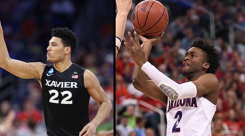 Kasier Gates (22) and Kobi Simmons (2) grew up and played high school ball together in Alpharetta. On Thursday, they’ll face off in the Sweet 16.