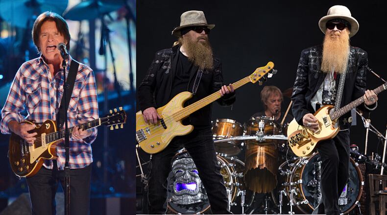 Musician John Fogerty (L) is joining rock band ZZ Top (R) on a joint "Blues and Bayous" tour this spring.