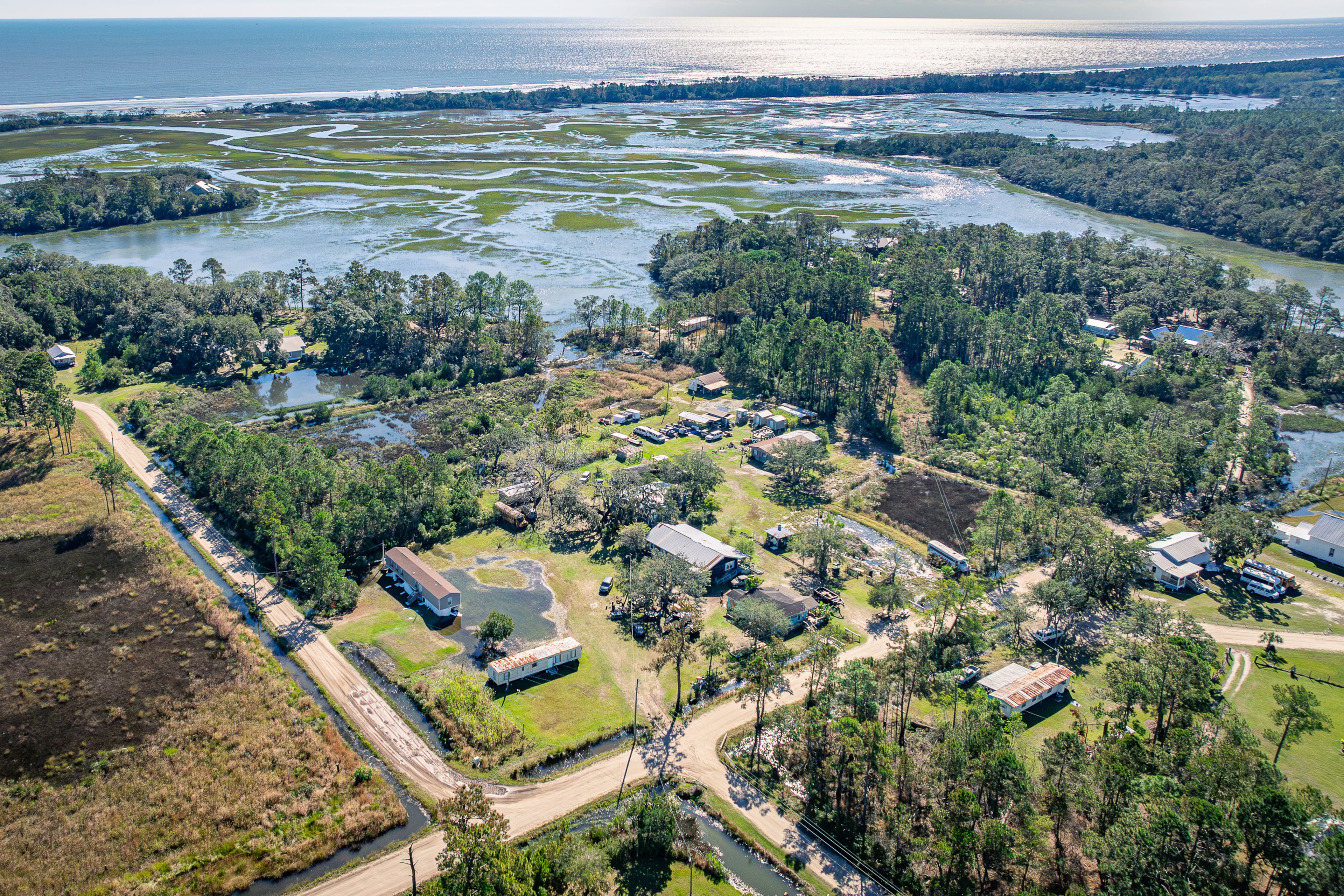 High tide floods Hogg Hummock on Sapelo Island. (Justin Taylor for the AJC)