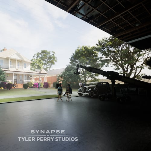 A rendering of the digital environment created on the forthcoming virtual production-enabled stage at Tyler Perry Studios. (Courtesy of Tyler Perry Studios)