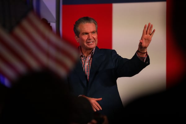 Republican candidate for governor Rick Jackson holds a rally in Perry, Ga. on Sept. 4, 2026. (Riley Bunch/riley.bunch@ajc.com)