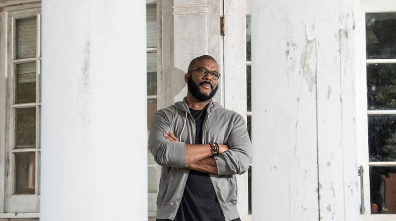 Tyler Perry in Tyler Perry Studios on Sept. 26, 2019. He has halted an $800 million expansion at his 330-acre studio in Atlanta over fears of artificial intelligence. (Hyosub Shin/The Atlanta Journal-Constitution/TNS)